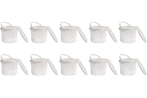 Nipter Seau en Plastique de qualité Alimentaire avec Couvercle, Blanc, 100% recyclables, 1L x 10 pièces