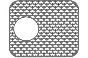 SAHGSA Silikonowa osłona zlewozmywaka, silikonowa mata ochronna do zlewozmywaka, kratka kuchenna, składana, antypoślizgowa mata do zlewozmywaka, ze stali nierdzewnej lub porcelany, 34,5 x 29,5 cm