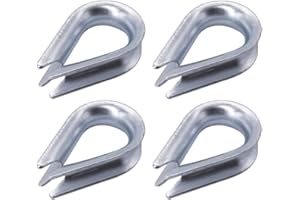 MARCOPOL Lot de 4 cosses de câble galvanisées DIN 6899B - 16 mm - Pour câbles en acier - Pour gréement de câbles - 4 pièces, 16 mm