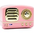 NB NOIZZYBOX XS Prime Retro Wireless Vintage Portable Travel Bluetooth Bookshelf Speaker with USB, TF Card, AUX in and Built in Mic (Pretty Pink)