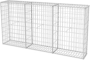 vidaXL Gabbione in Rete Metallica in Acciaio 200x30x100 cm Recinto da Giardino