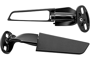 SUCIE 2Pcs Modified Motorcycle Wing Rearview Mirrors, Adjustable Rotating Side Mirrors Wind Swivel Wing Mirrors Multi Angle for Ninja 250 300 H2 H4 400 650 ZX10R ZX6R ZX-636 2019-2022