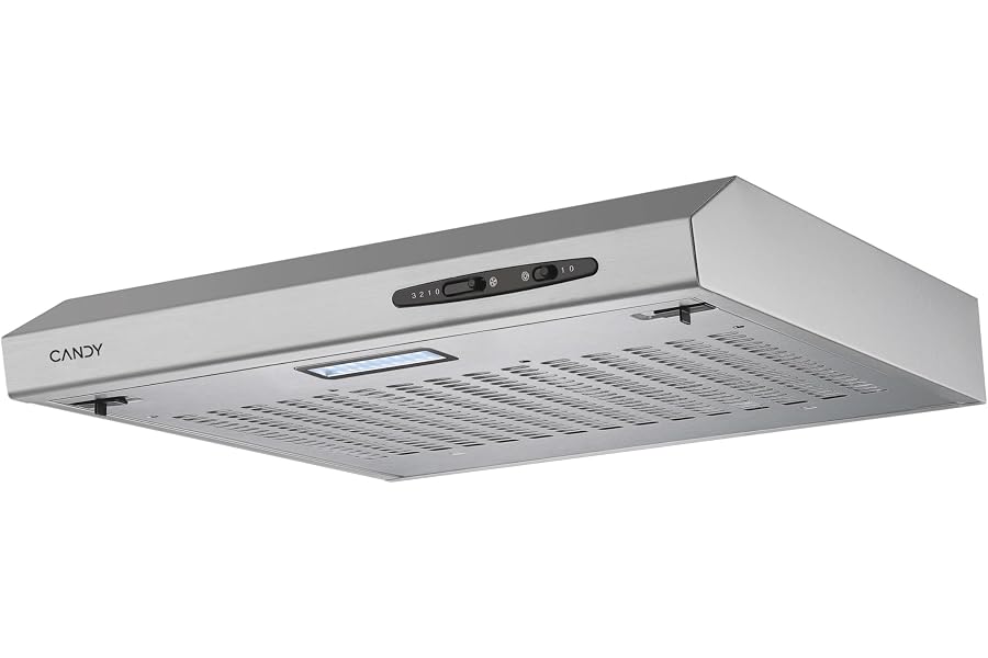 Candy CFT610/5S Campana 60 cm Ancho, 3 Niveles de Potencia, Capacidad extracción 208 m3/h, iluminación LED, 87.5 W, 55/71 dec