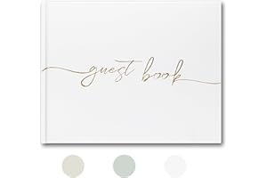 AORVST Wedding Guest Book - Elegant Guest Book for Weddings, Receptions, Baby Showers, and Special Events - 100 Blank Pages for Wedding Signatures and Photos (White)
