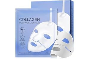 PLOBRT Masque Collagène (lot de 6), Masque de Nuit Hydrogel Hydratant pour Femmes, Rétrécit les Pores, Améliore L'élasticité, pour Tous les Types de Peau