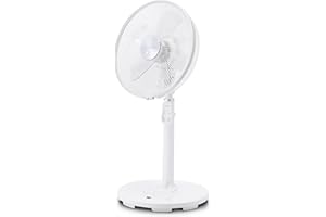 Grunkel - Ventilateur sur Pied Ultra-Silencieux - FAN14SILENCE - avec télécommande et minuterie jusqu'à 7,5 Heures -14 Pouces - Diamètre 35cm - Puissance 28W - Blanc
