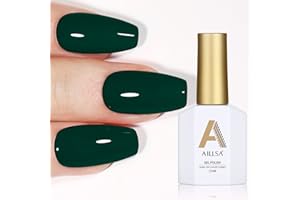 AILLSA Green Gel Nail Polish, 15 ML Emerald Color Gel Polish, Dark Green Gel Nail Varnish Soak Off UV/LED Nail Lamp, Christmas Green Color Nail Polish Salon & Home Use