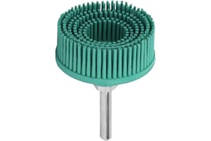 JEFFERGARDEN 2 Inch Bristle Disc Emery Rubber Abrasive Brush Polishing Grinding Wheel for Burr Rust Removal Metal Finishing and Cleaning Suitable for Electric Drill (Green)