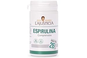 ANA MARÍA LAJUSTICIA Ana Maria Lajusticia - Espirulina – 160 comprimidos fuente de proteínas, vitaminas y minerales. Detox y saciante. Apto para veganos. Envase para 26 días de tratamiento.