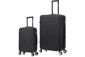 CELIMS - Resväska med svängbara hjul, 360 grader, svart, Duo de 2 valises ( Cabine + Moyenne )