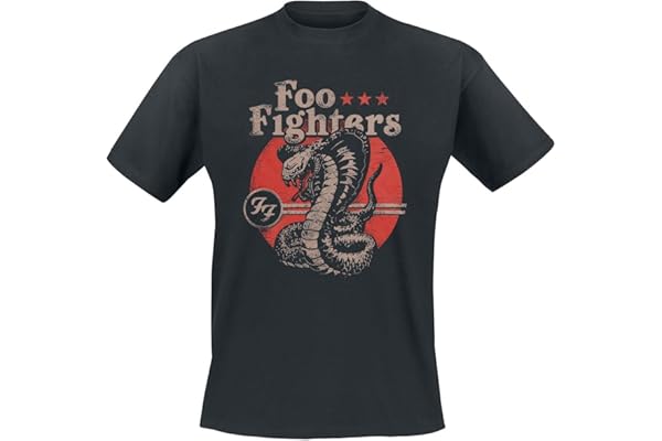Foo Fighters Snake Hombre Camiseta Negro Vorne Bedruckt Regular