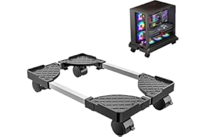 Yitobici soporte torre ordenador,soporte pc,ideal para torres de PC, soportes de escritorio para computadora,móvil para CPU y carrito para CPU debajo de escritorios gaming.(Negro).