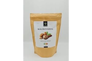 Harina de nueces 1000 g -by Hortus Verdi - Fibras alimenticias - Sin gluten - 100% natural - vegano rico en proteínas