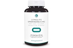 ENERGYBALANCE Longlife Spermidine 6 mg anti-età con spermidina, magnesio e selenio – 239 mg, 60 VegeCaps