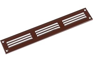 STEINBERG14 Griglia di ventilazione Marrone da 300x50mm in lamiera d'acciaio con lamelle interne e protezione dagli insetti