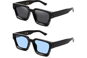 SHEEN KELLY Retro Prostokątne Okulary Przeciwsłoneczne Męskie Damskie Polaryzowane Czarn Kwadrate Modne Okulary 90s