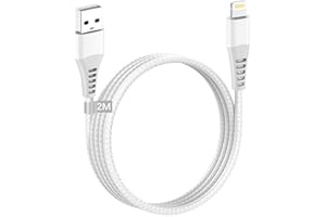 YEONPHOM Cable iPhone 2M, [Certificado Apple MFi] Cable Cargador iPhone Carga Rápida 2M Largo Nylon Trenzado Cable Lightning USB Cable para Apple iPhone 14/13/12/11 Pro Max/XS Max/XR/X/8/7/6/6s Plus/5/SE,iPad