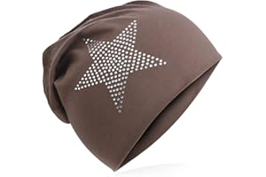 Miobo Berretto Slouchy per Bambini, Cotone, Stella con Strass