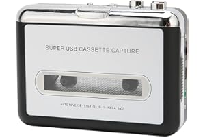 VBESTLIFE Lettore di Cassette Portatile, Lettore di Cassette USB Portatile, Musica Audio MP3, Compatibile con Computer Portatile