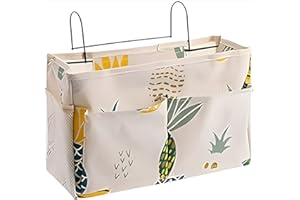 Dulau Bedside Hanging Storage Bag, Caddy Bedside Hanging Storage Organiser, Large Capacity Bedside Hanging Storage Bed Pocket Basket with Hanging Hook for Home Office School Dorm Room