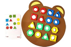 SFBSFL Dementia Puzzles Gifts Dementia Geometric Cognitive Products for Alzheimers Shape Matching Game Color Sensory Training