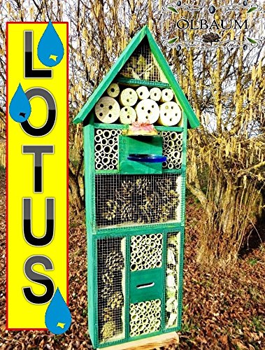 Großer Nisthotel Hoch ANTIK TÜRKIS meeresblau blau XXL INSEKTENHOTEL MIT TRÄNKE SDV-HOLO-OS und FUTTERPLATZ, mit Spezialoberflächenbeschichtung "LOTUS", Futterstelle, Schaukasten Insekten als Ergänzung zum Meisen Nisthotel Hoch Meisenkasten oder zum Vogelhaus Vogelfutterhaus Futterstation für Vögel Insektenhäuschen - XXL INSEKTENHOTELs