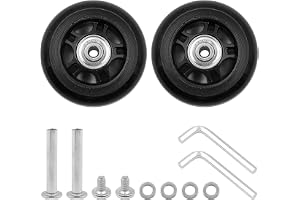 Set med 2 ZONADAH bagage- och bagagehjul, 70 x 24 mm, Wear Mute Skate Wheel reservhjul med skruv, gummihjul, hjullagerreparat