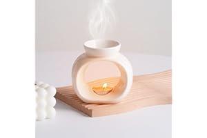 Gwezmxs Weiß Aromatische Duftlampen, Teelicht Öl Duftgefäße, Keramik Duftstövchen für ätherische Öle, Duftwachslampen, Aromalampen, Perfekt für EIN stimmungsvolles Zuhause