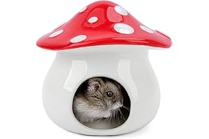 Niteangel Cachette en céramique pour hamster nain syrien, souris, gerbilles ou autres petits animaux de compagnie de taille similaire (forme de champignon)
