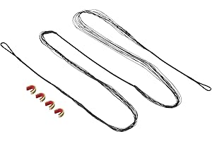 PATIKIL Corde d'arc de Remplacement avec 4 Points d'Encoche pour AMO 62", 14 Brins, Corde d'arc Classique Longue Traditionnelle, Noire