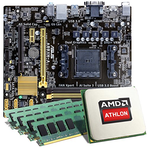 AMD Athlon X4 880K / Asus A88XM-A Mainboard Bundle / 32768 MB | CSL PC Aufrüstkit | Athlon X4 880K 4x 4000 MHz, 32 GB DDR3-RAM, Radeon HD 8570D, GigLAN, 7.1 Sound, USB 3.1 Gen 2 | Aufrüstset | PC Tuning Kit