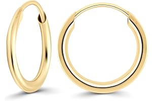 EDELIND Orecchini Cerchio Piccoli per Bambini 11 mm in Oro Giallo 18K 14K 9K 8K Largh. 1,3mm Made in Germany Con Scatola Regalo per Gioielli