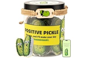 UCUSE Emotional Supports Pickle Jar, 60 Positive Pickle Affirmation Cards for Women, Self Care Unique Birthday Gifts for Women, Back to School Gifts, White Elephant Gifts, Teen Girl Gifts Trendy Stuff