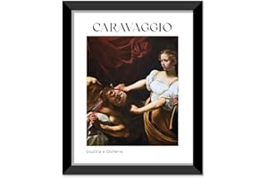 LABORATORIO 102 Quadro Caravaggio Giuditta e Oloferne (30x40 cm) Arte Contemporanea - Stampa Fotografica da Parete con Cornice inclusa - Poster Moderno Pronto da Appendere