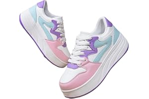 Hiseng Chaussure Roller Fille, Basket Roller pour Enfant - Chaussures Roulette Garçon Fille Garçons - Roues Basket à Roulette pour Extérieur, 31-40EU pour Enfants 6 à 16 Ans