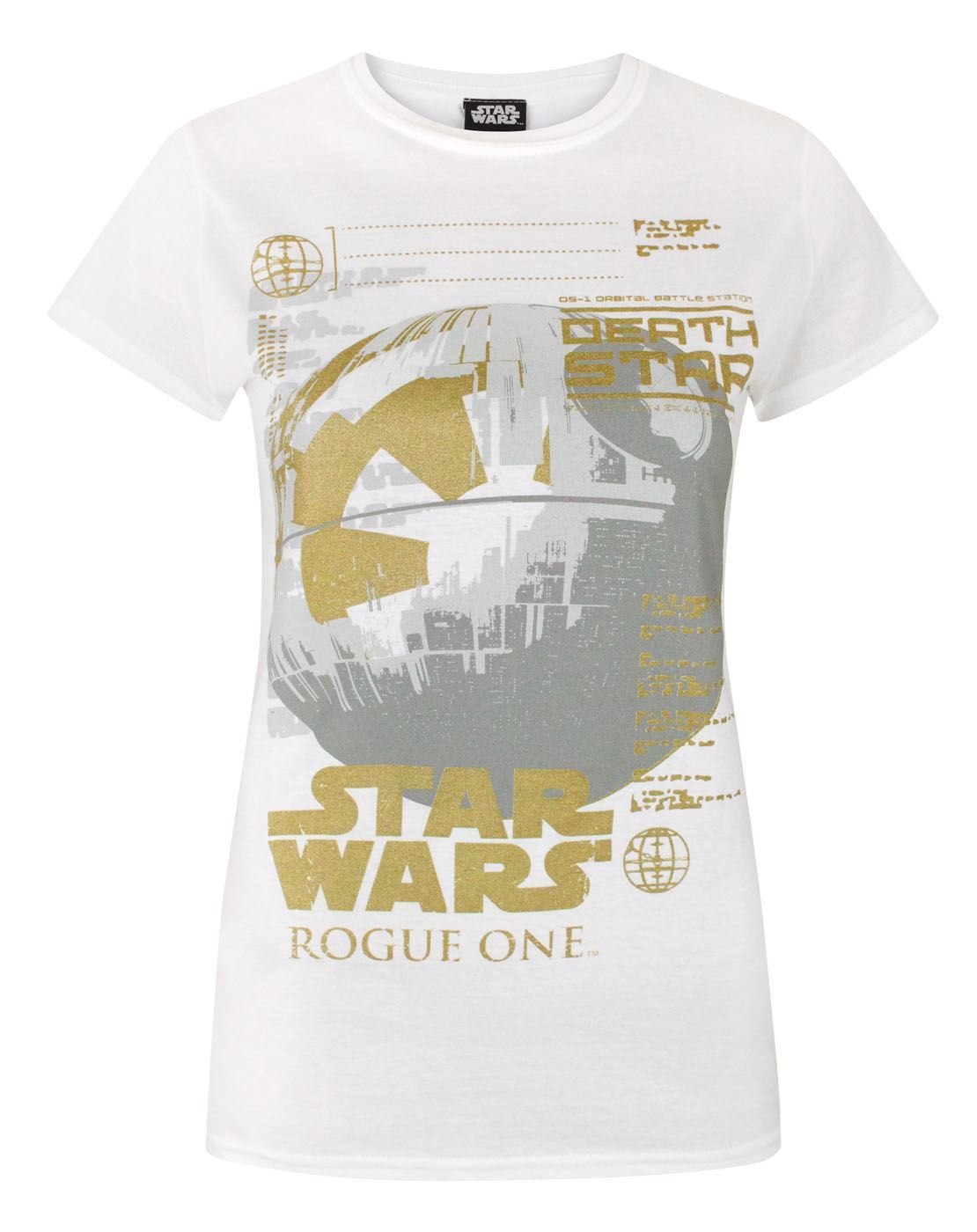 Star-Wars-Rogue-One-Metallic-Death-Star-Womens-T-Shirt-S