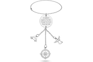 HEIGEBI Guardian Car Mirror Hanging Accessories Ornaments Car Interior Rearview Mirror Pendant Car Interior Decoration New Driver Drive Safe Gift Driver Gift Travel Safe Gift