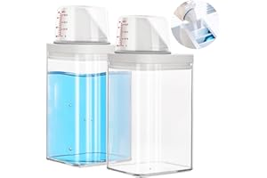 YODITI 2 unidades dispensador de detergente en polvo de almacenamiento: 1100 ml, recipiente de detergente hermético con vaso medidor, caja multiusos para detergente en polvo, perfume de lavandería