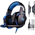 G2000 Gaming Headset Deep Bass Computer Game Headphones With Microphone Led Light For Computer Pc Gamer By Kotion Each,Blue