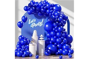 FLETORIN Decorazioni Compleanno 107 Pezzi, Arco Palloncini Blu Scuro, Taglie 18 12 10 5 pollici Palloncini Arco Kit Per Feste Compleanno, Baby Shower, Matrimonio, Laurea, Battesimo Bambino Addobbi