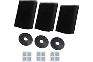 ASTARFAVOR Zanzariera per Finestre,Zanzariera a Rete, 3 pezzi 150 cm x 200 cm Protezione contro gli Insetti per Finestre Zanzariera per Finestre, Kit Protezione anti Zanzare (Nero)