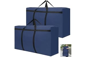 Yimomoyi 2 Pezzi 180L Grande Borse Trasloco per Vestiti, Impermeabile in Tessuto Oxford 600D, Borse di Stoccaggio Trasloco con Cerniera e Manici, Scatole Armadio per Vestiti, Coperte, Trapunte