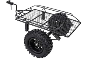 TBEST T best RC Bucket Trailing Car, Metal RC Bucket Trailer Simulation Trailing Car for TRX4 D90 SCX10 CC01 1/10 DIY Parts(Noir) Accessoires de voitures miniatures
