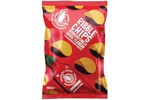 ‎FLYING GOOSE FLYING GOOSE Ribble Chips Sriracha Chilli, Knusprig würzige Kartoffelchips mit dem Geschmack der thailändischen Sriracha Chilisauce, 1 x 100 g Einzelpackung