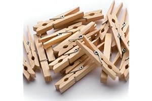 FIRST CHOICE KAYA Wooden Pegs, Pack of 36 for Photos for Washing Line or Hanging Photos, Arts and Craft