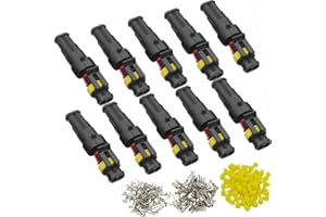 DONJON 10 Kits Auto Impermeabile Connettore, 2pin connettori per cavi automobilistici, Connettori Elettrici,Terminale Spina Connettore per auto, moto, camion, barca