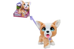 Just Play Peluche interattivo di Corgi furReal Poop-A-Lots, cucciolo di peluche che cammina da 20 cm, 14 pezzi, giocattoli per bambini dai 4 anni