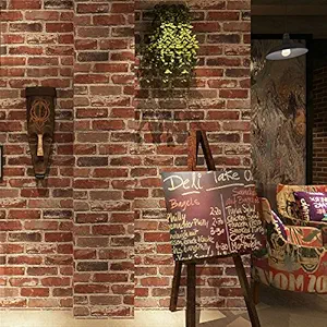 Store2508 3D Effect Textured Retro Brick Pattern Wallpaper (0.53  10m, Appx. 57 Sq Feet) (54704)