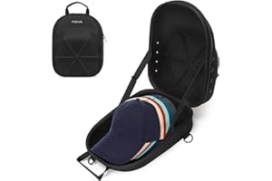 MOSISO Harte Tragen Hut Reiseetui für Baseballkappen, Groß Hat Organizer Aufbewahrungs Tasche für 7-8 mit Schultergurt, Kappen Trägerhut Halter Schützt für Reisen & Hause Lagerung,Schwarz