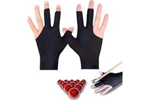 DALAETUS 2 Stück Snooker Handschuh - Linke Hand Rutschfeste Billard 3-Finger Spandex Zubehör für Mann und Frau, Schwimmbad